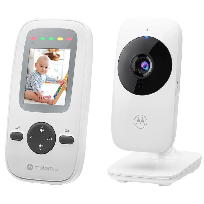Witte Motorola babyfoon met camera van Action: ouderunit met kleurenscherm en babyunit Witte Motorola babyfoon met camera van Action: ouderunit met kleurenscherm en babyunit