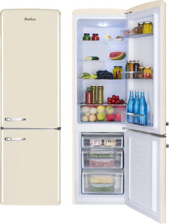 Amica AR8242C retro koel-vriescombinatie crème 244 liter