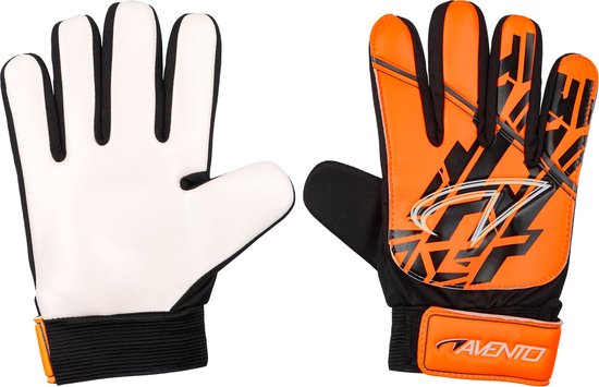 Avento keepershandschoenen junior oranje zwart maat S PU grip