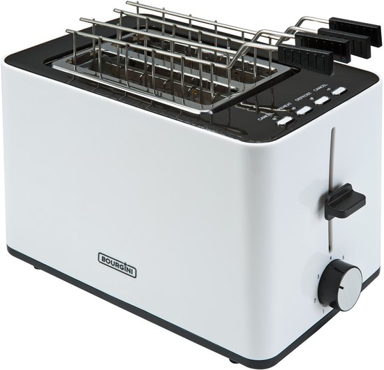 Bourgini Tosti Toaster Broodrooster Tostiklemmen Wit op aanrecht