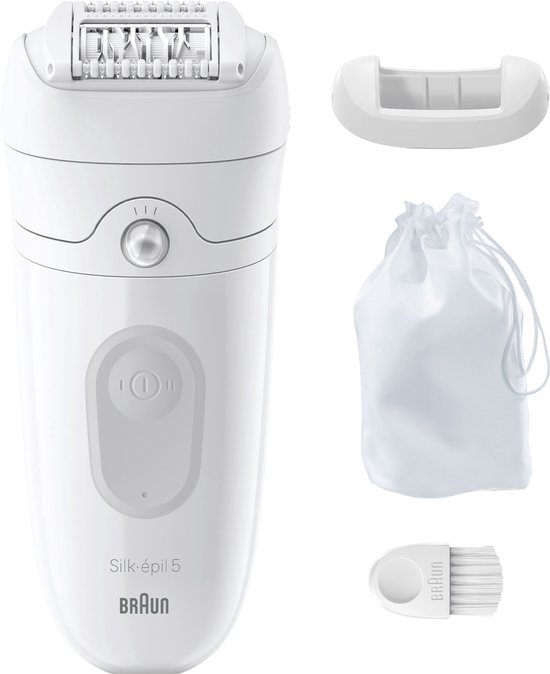 Braun Silk-epil 5 epilator nat en droog wit grijs