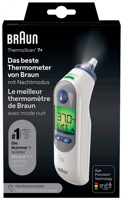 Braun ThermoScan 7 oorthermometer met nachtmodus