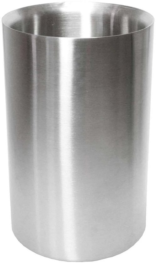 Cookinglife Wijnkoeler Dubbelwandig RVS 12 cm zilver op tafel