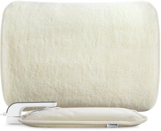 Coozie Elektrische Kruik XL 1.65L Thermosoft pluche hoes beige warmwaterkruik