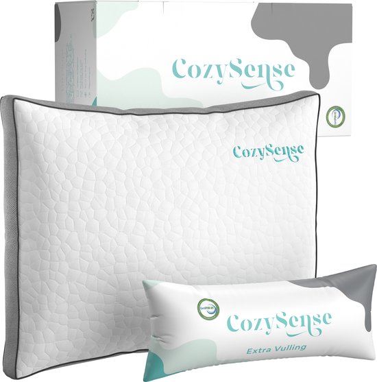 CozySense traagschuim hoofdkussen versnipperd schuim aanpasbaar wit