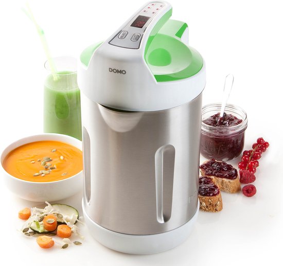 Domo DO705BL Soepmaker XL 2L LED display receptenboek RVS zilver