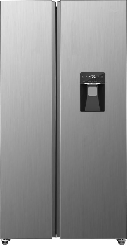 Exquisit amerikaanse koelkast met waterdispenser 439 liter zilver