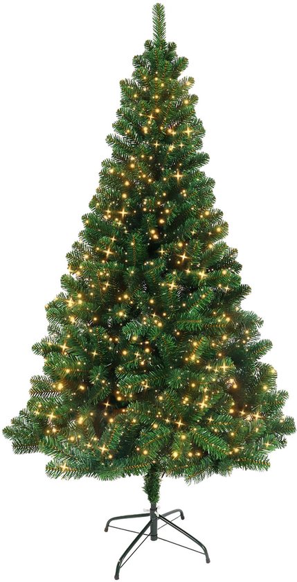 Infinity Goods Kunstkerstboom met LED verlichting 240 cm realistisch groen metalen standaard