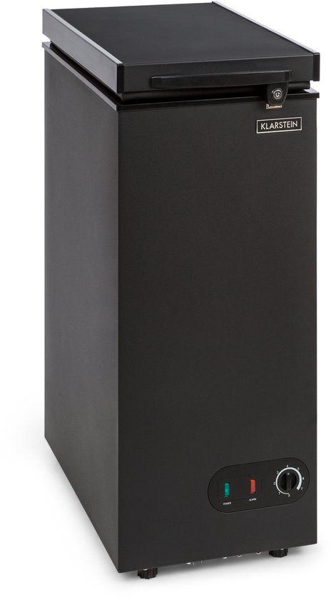 Klarstein IceBlokk 50 Diepvriezer Vriezer 51 Liter EEK E uitneembare hangmand deurslot matzwart