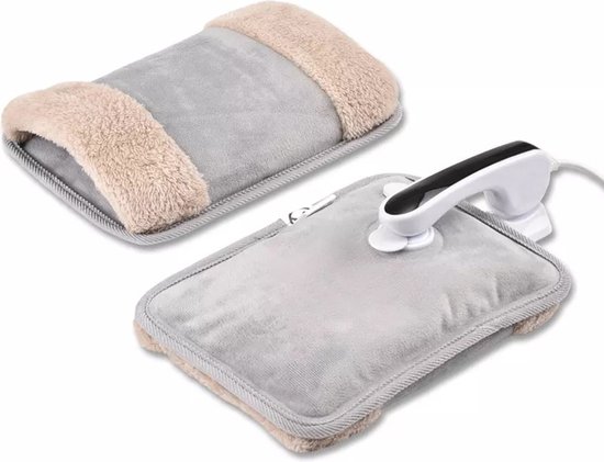 Luxema Elektrische Warmtekruik met handverwarmer grijs draadloos buikverwarmer