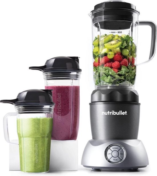 NutriBullet Select 2.0 1000W 10-delig grijs blender to-go drinkbekers