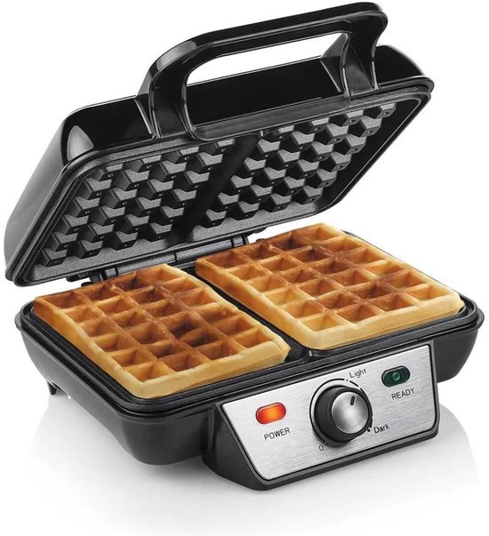 Tristar WF-2195 Wafelijzer zwart RVS 2 wafels antiaanbaklaag op aanrecht