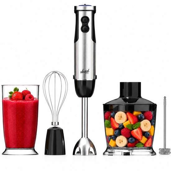 Vivid Green staafmixer set 6-delig met hakmolen en melkopschuimer
