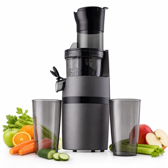 V&M slowjuicer 600ml brede 78mm invoer antraciet