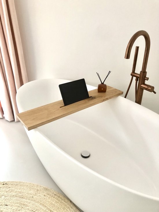 WoodBrothers Badplank Eikenhout Recht 80x20cm naturel afwerking
